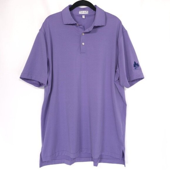 Peter Millar Other - PETER MILLAR Men's Polo Shirt Size LARGE Summer Comfort Purple‎ Striped